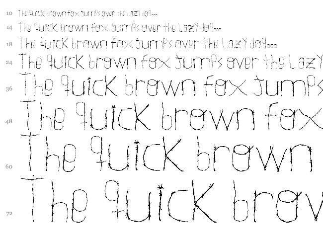 Woodcutter Wire Fence font waterfall